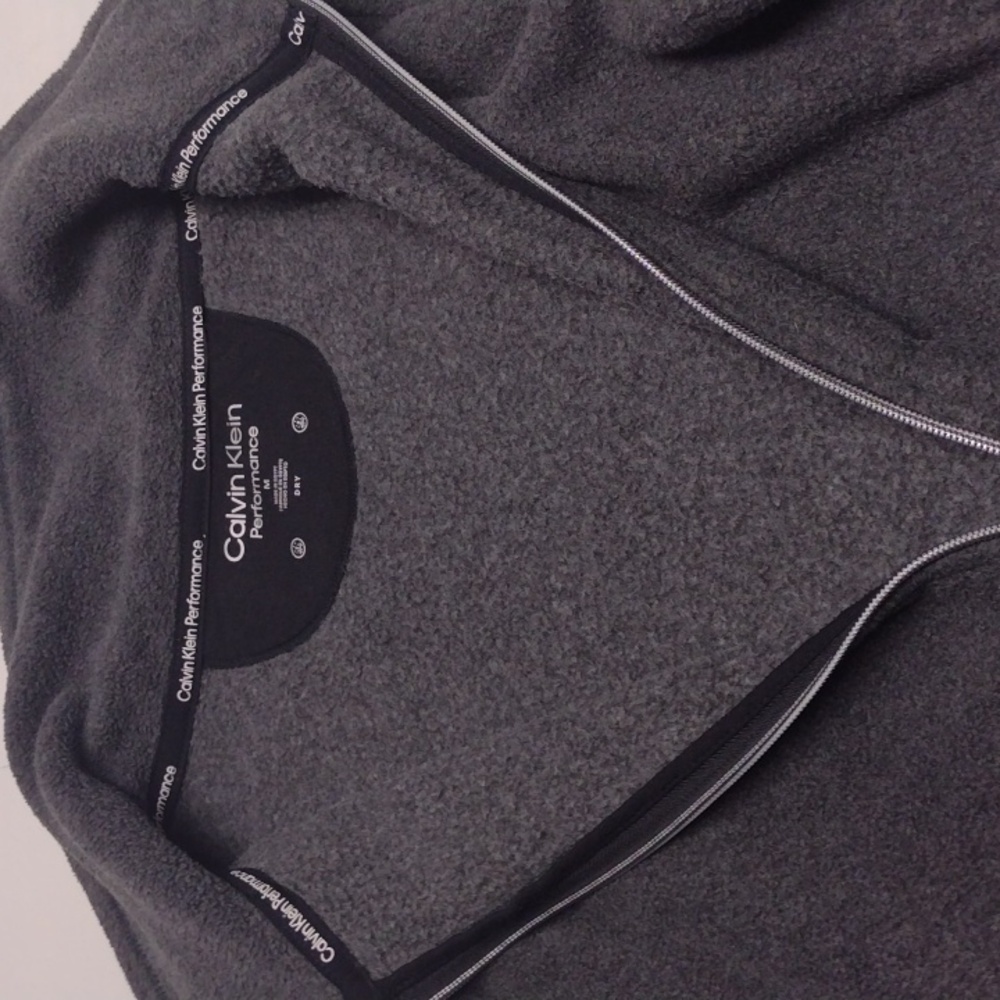 Calvin Klein Gray Bomber Jacket with Relaxed Fit and High Collar - Picture 5 of 11